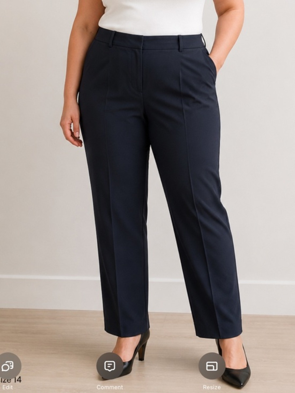 Zac & Rachel Elegant Navy Trousers in size 16 short length new with tag